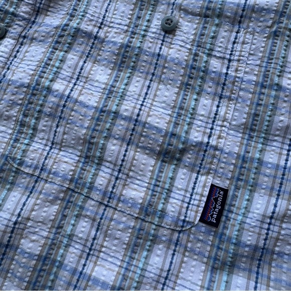 PATAGONIA Plaid Short-Sleeved Puckerware seersucker Shirt - L - Picture 8 of 11